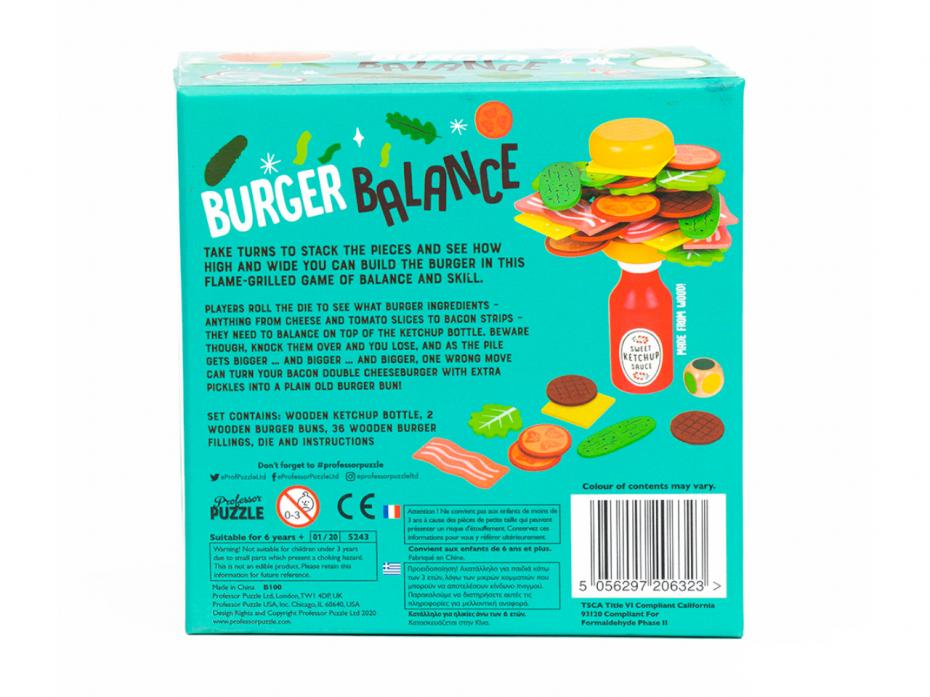 Burger Balance - Back of Packaging